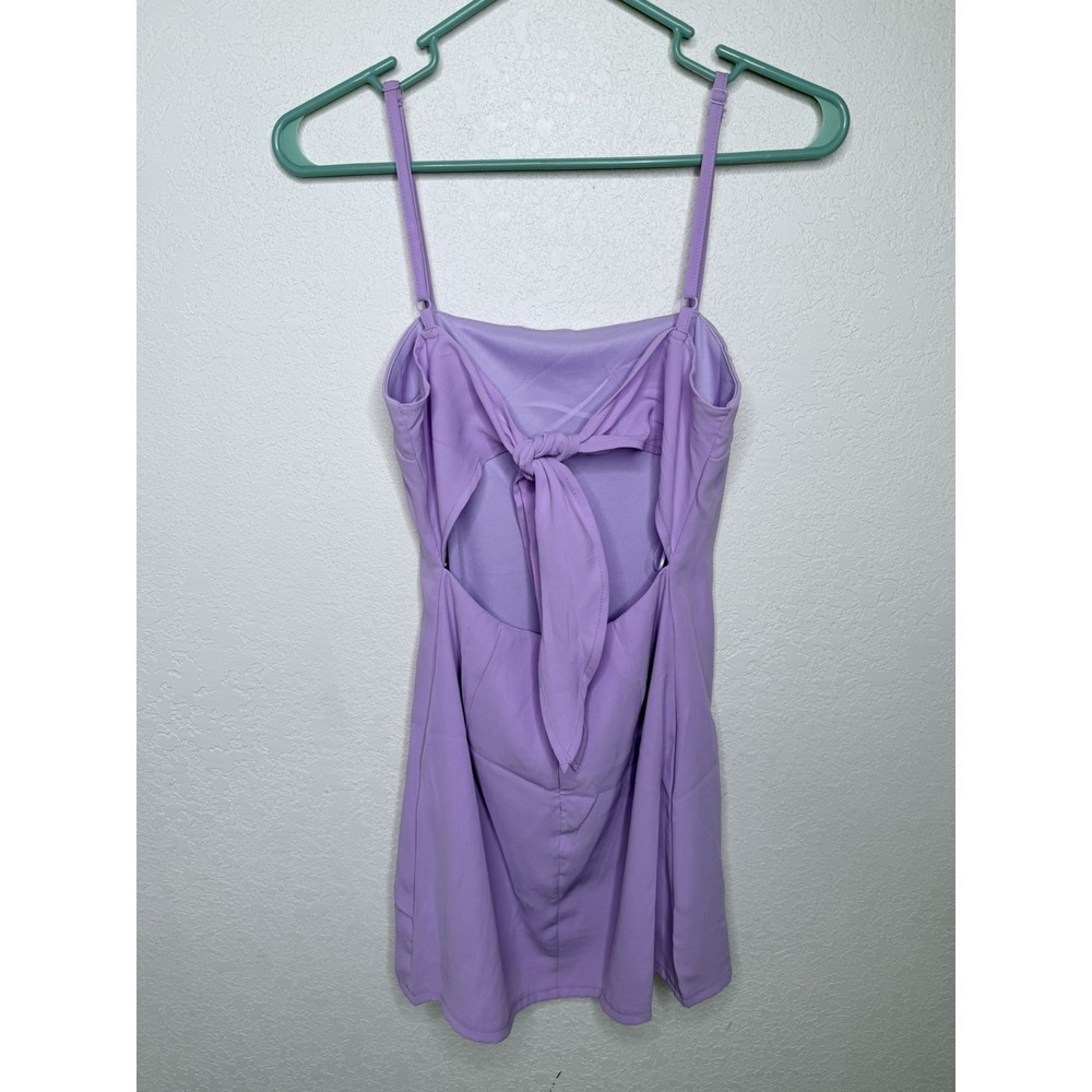 Revolve Super Down Mini Dress XS Lavendar Strappy Tie Back Vacay Beach - Picture 3 of 12
